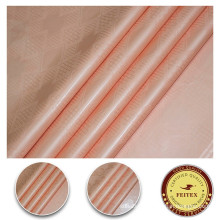 Soft Peach Color 100% Cotton Fabirc For Women Dress African Jacquard Fabric Dyed Guinea Brocade